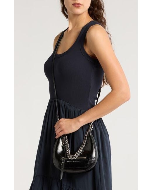 Marc Jacobs Black Mini Crescent Crinkle Leather Crossbody Bag