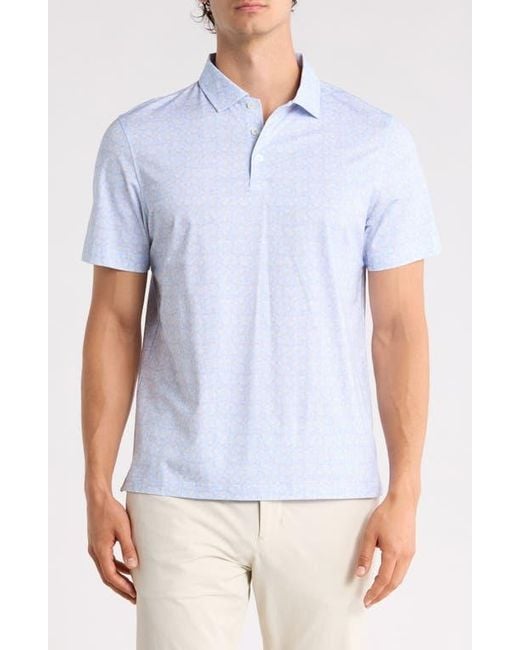 Bugatchi Blue Short Sleeve Polo for men