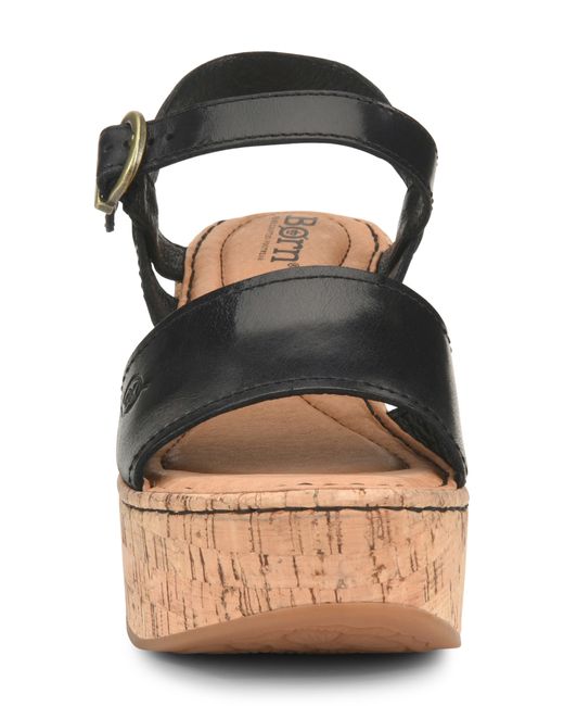 Born Børn Dorrah Platform Sandal In Black Leather At Nordstrom Rack