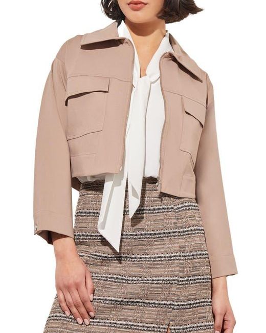 Ming Wang Multicolor Zip Front Crop Jacket