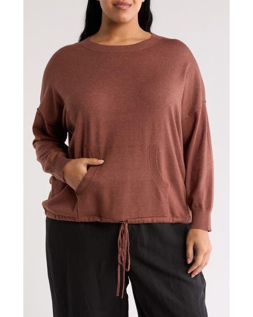 Max Studio Brown Drawstring Sweater
