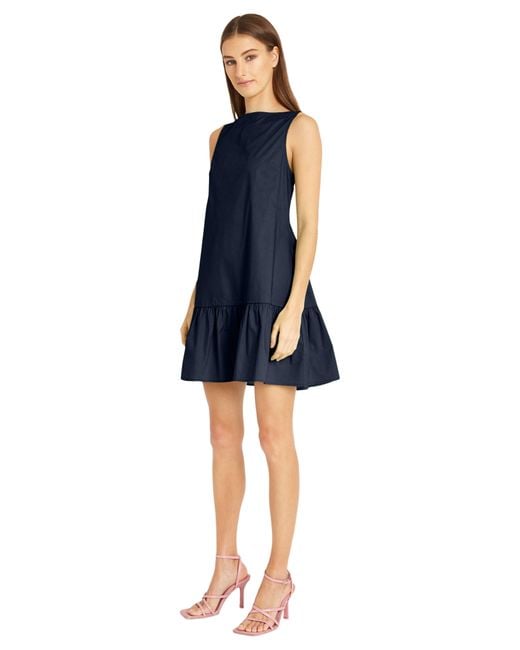 DONNA MORGAN FOR MAGGY Blue Solid Sleeveless Dress