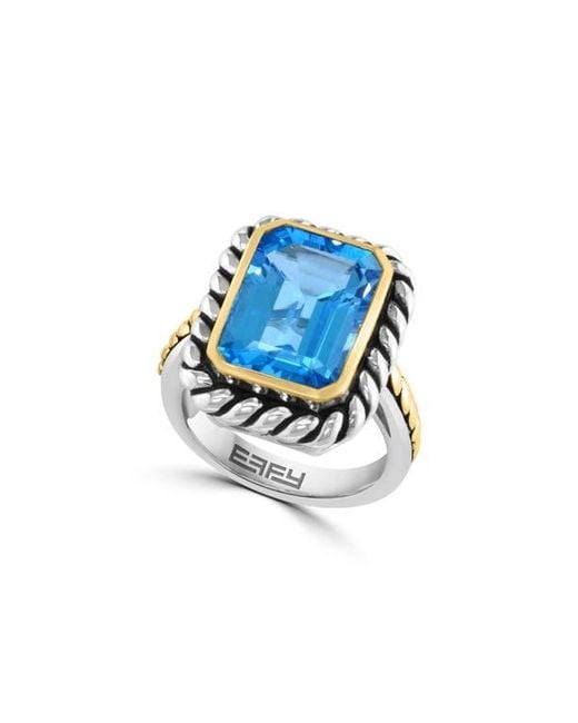 Effy Blue Two Tone Topaz Ring