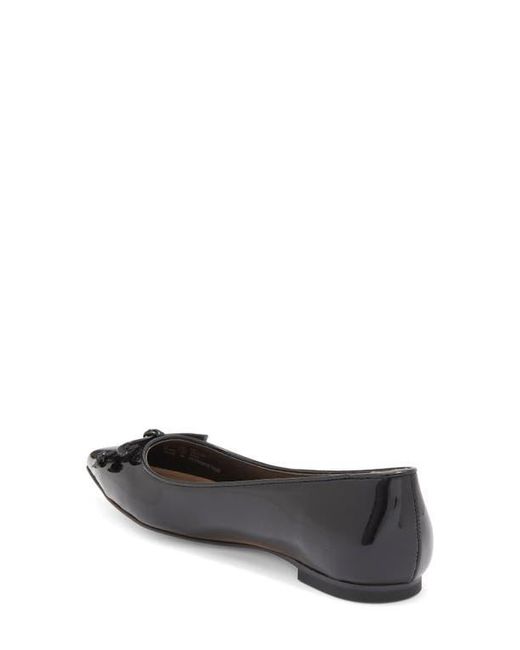 Stuart Weitzman Black Gabby Pointed Toe Bow Flat