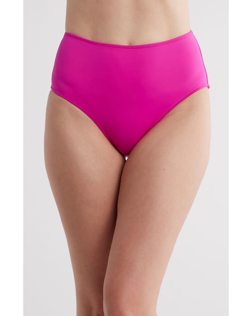 GOOD AMERICAN Pink Scuba High Waist Bikini Bottoms