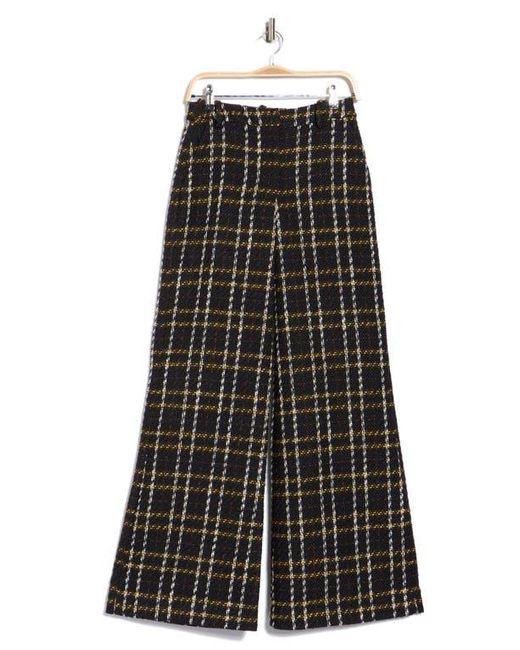 L'Agence Black Pilar Bouclé Wide Leg Pants