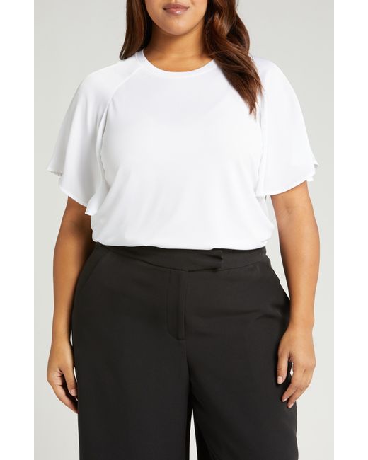 Nordstrom White Mixed Media Top