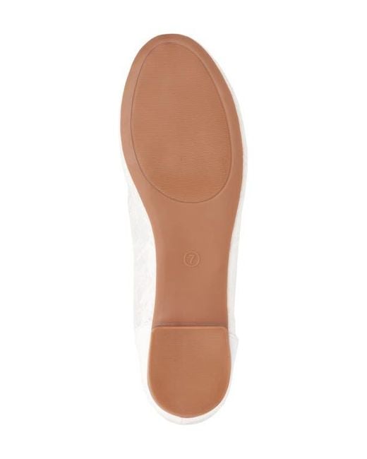 New York & Company White Lara Woven Ballet Flat