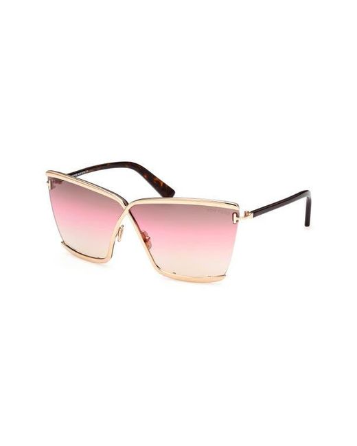 Tom Ford Pink Elle 71Mm Gradient Square Sunglasses