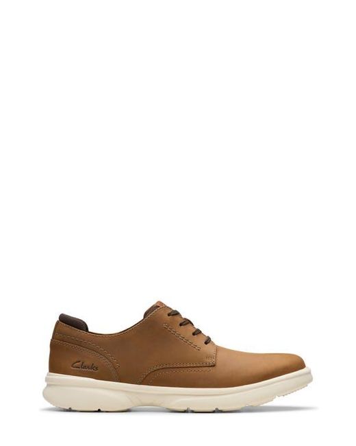 Clarks Brown Bradley Plain Toe Leather Shoes for men