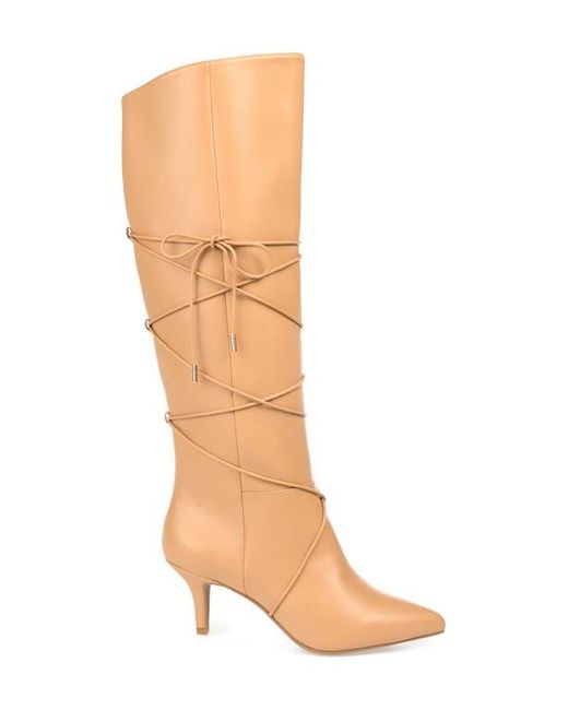 Journee Collection Brown Kaavia Wrapped Tie Tall Boot