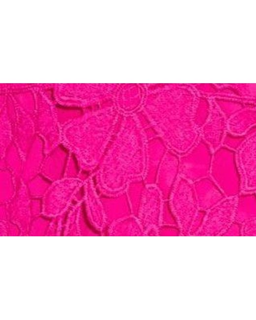 Trina Turk Pink Brightness Floral Lace Shorts