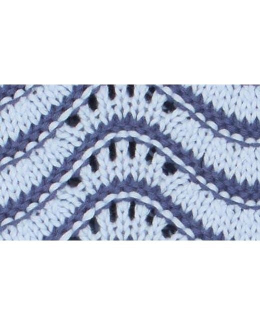 Melrose and Market Blue Split Neck Sleeveless Sweater