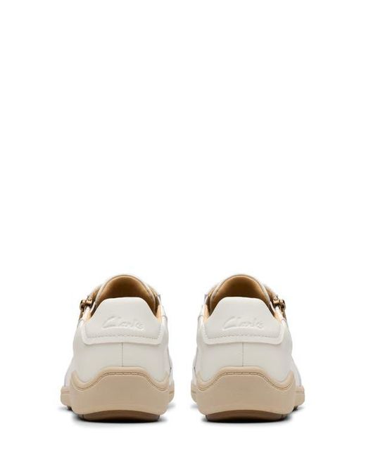 Clarks White Bryianne Bayla Side Zip Sneaker