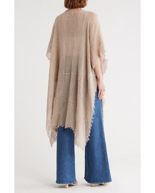 BCBGMAXAZRIA Natural Textured Weave Open Front Duster