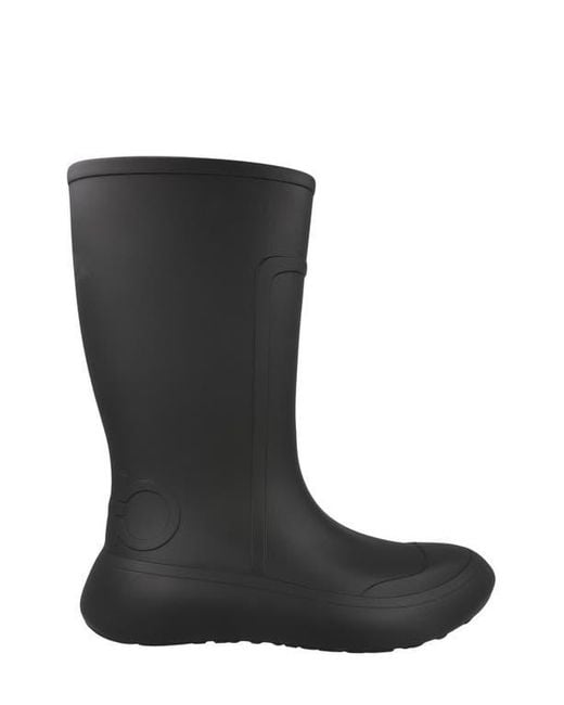 Ferragamo Black Rubber Rain Boot for men