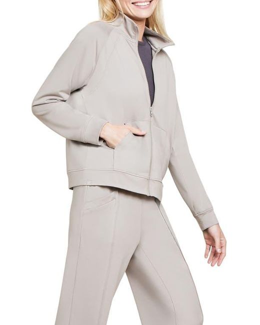 Barefoot Dreams Brown Malibu Collection Butterchic Mock Neck Jacket