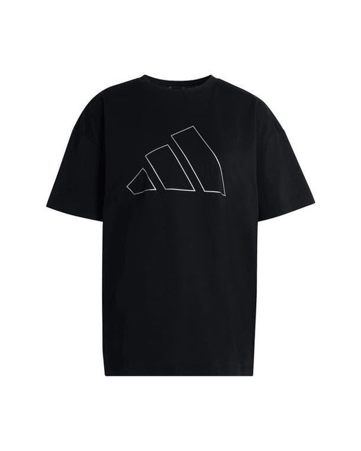 Adidas Black Power Essentials Workout Oversize Logo T-Shirt