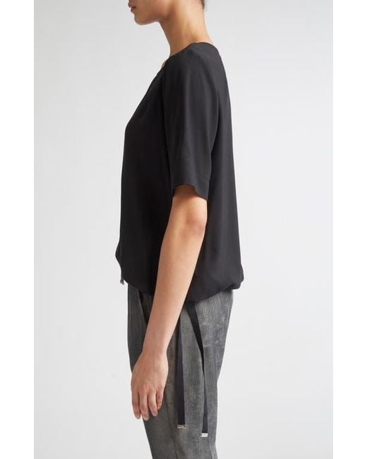 Herno Black Drawstring Hem T-Shirt