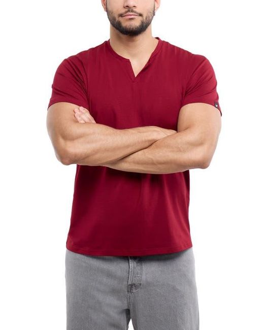 Xray Jeans Red Split Neck Cotton T-Shirt for men