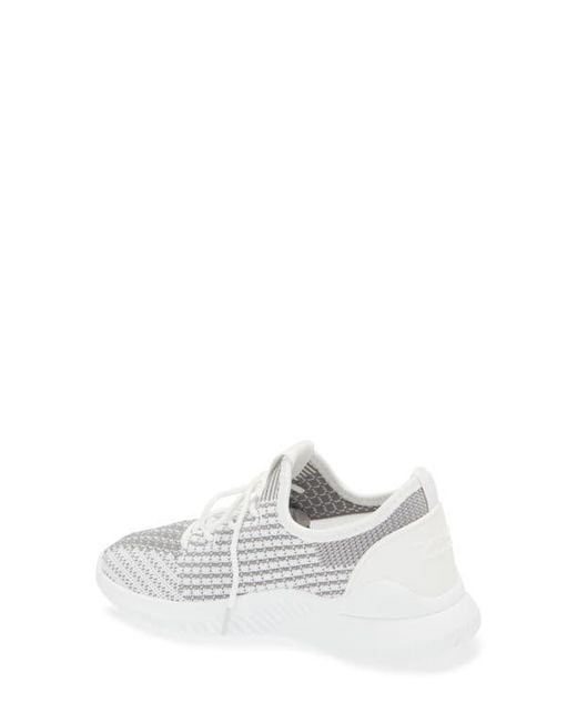 Tahari White Patterned Knit Sneaker
