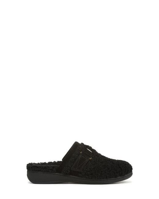 Vionic Black Izzy Faux Shearling Clog