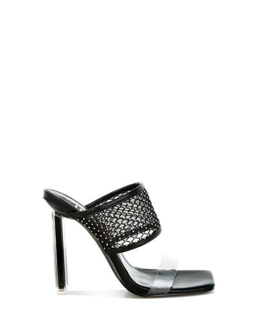 LONDON RAG Black Salween Clear Strap Stiletto Sandal