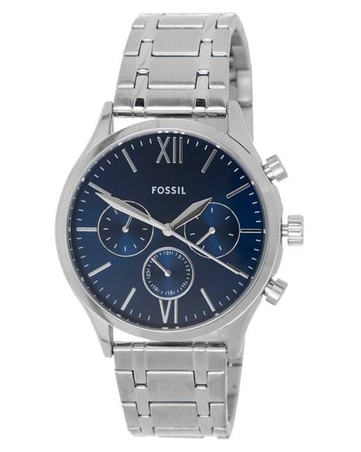 Fossil Metallic Fenmore Multifunction Bracelet Watch, 44Mm for men