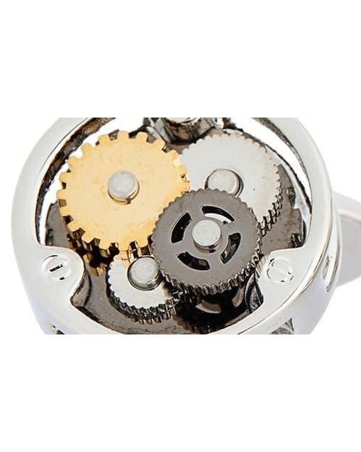 James Michael Metallic Gear Round Cuff Links for men