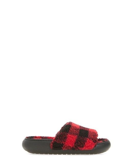 CROCSTM Red Classic Buffalo Check Slide Slipper
