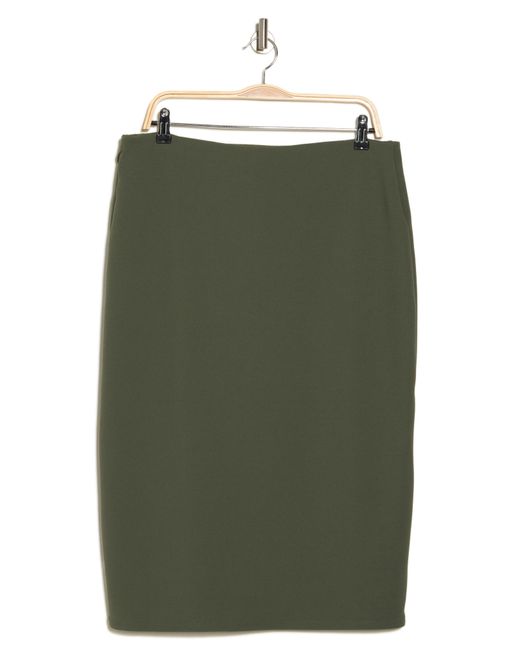 Nordstrom Green Microstretch Faux Wrap Pencil Skirt