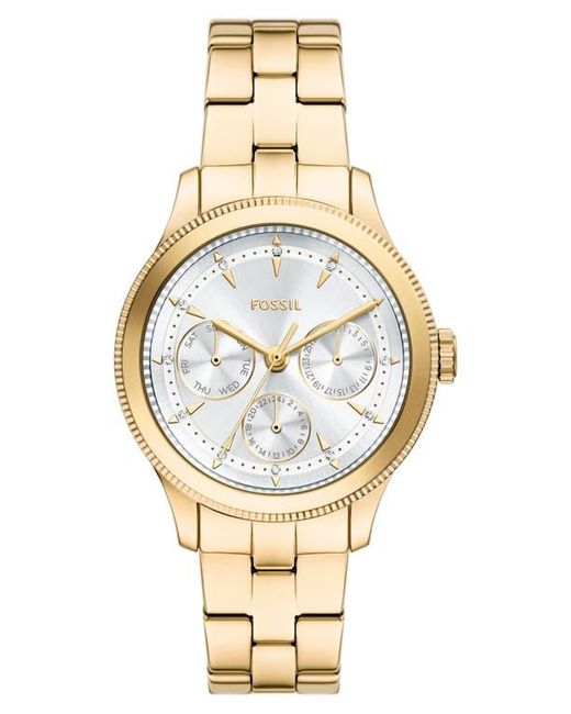 Fossil Metallic Brynn Bracelet Strap Multifunction Watch, 38Mm