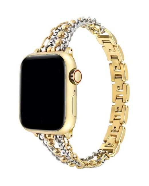 The Posh Tech Metallic Leo Mixed Chain Stainless Steel Apple Watch Bracelet Watchband