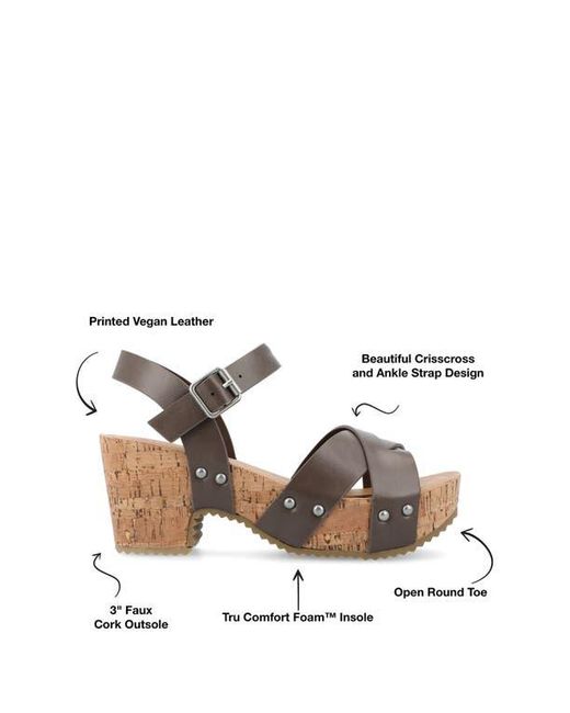 Journee Collection Brown Platform Sandal