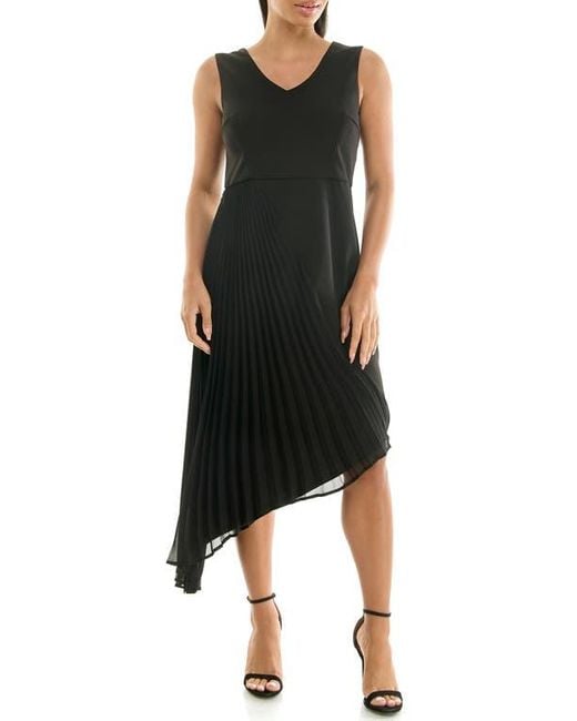 halter plain mini a-line pinafore dress Ariana Asymmetric Black Velvet Midi Dress – Girl In Mind main image 0