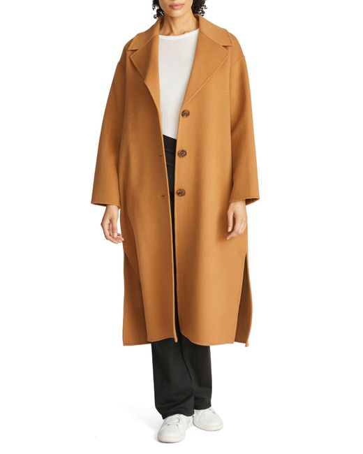 Hudson Orange Wool Blend Maxi Coat