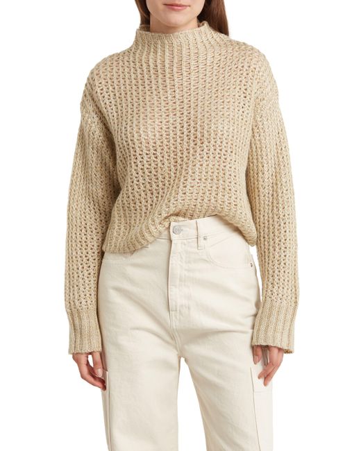 Blu Pepper Natural Open Knit Crop Pullover Sweater