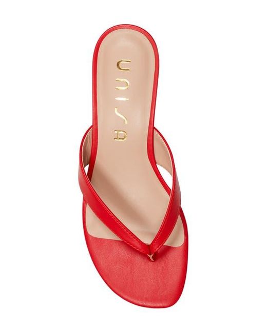 Unisa Red Kitten Heel Sandal