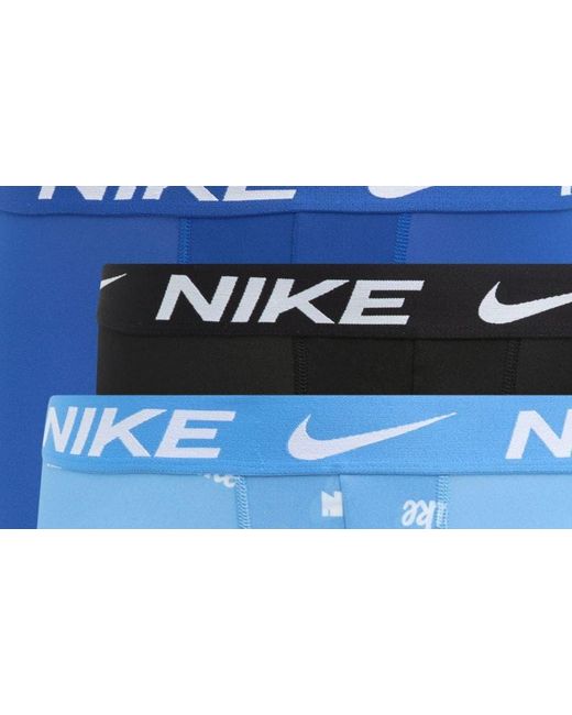 Nike Blue 3-pack Dri-fit Essential Micro Boxer Briefs for men