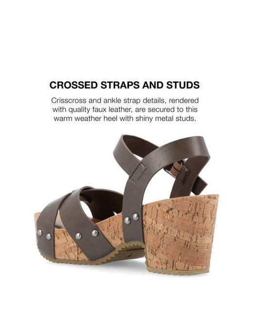 Journee Collection Brown Platform Sandal