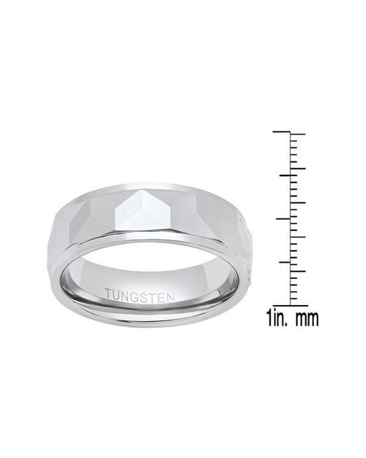 HMY Jewelry Metallic Faceted Tungsten Ring for men