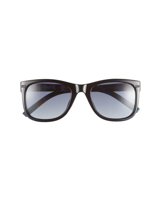 Hurley Black 52mm Polarized Square Sunglasses for men