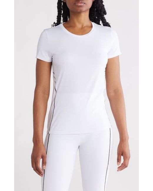 X By Gottex White Contrast Seam Performance T-Shirt