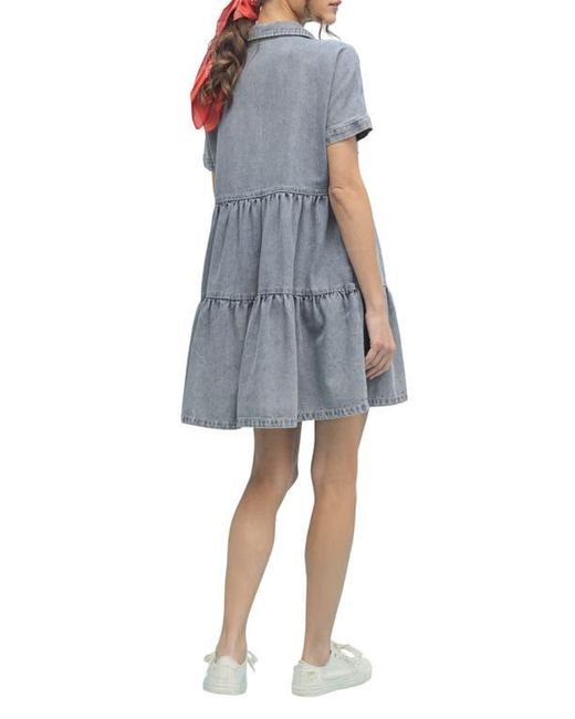 Wishlist Blue Tiered Babydoll Dress