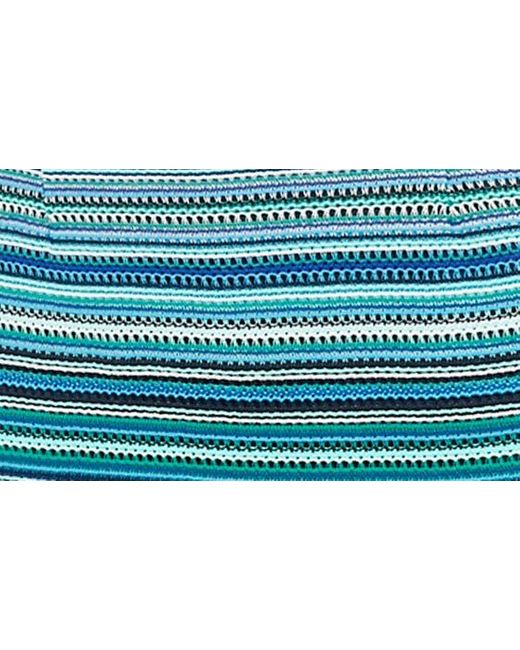 London Times Blue Stripe Halter Neck Knit Midi Dress