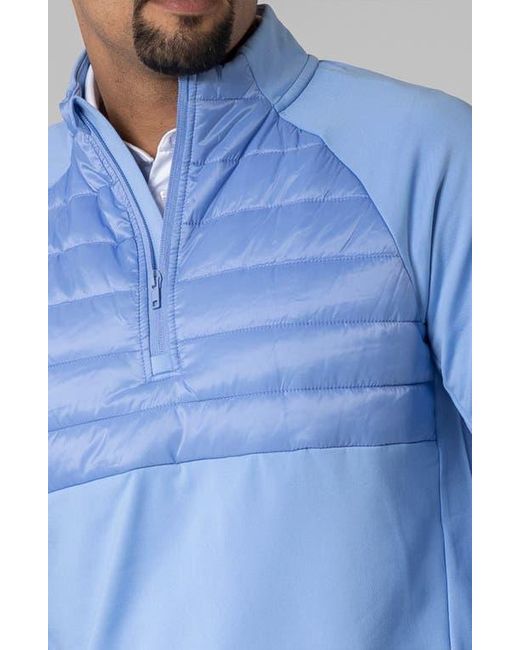 Levelwear Blue Frequency Quarter Zip Pullover for men