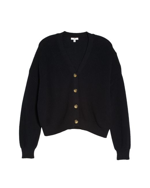 BP. Easy Button Front Cardigan in Black | Lyst