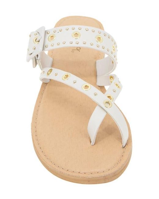 Splendid White Silas Studded Toe Loop Sandal