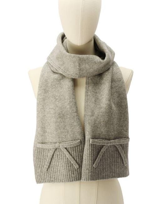 Kate Spade Gray Bow Wool Scarf