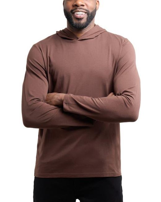 Xray Jeans Brown Long Sleeve Hooded T-Shirt for men